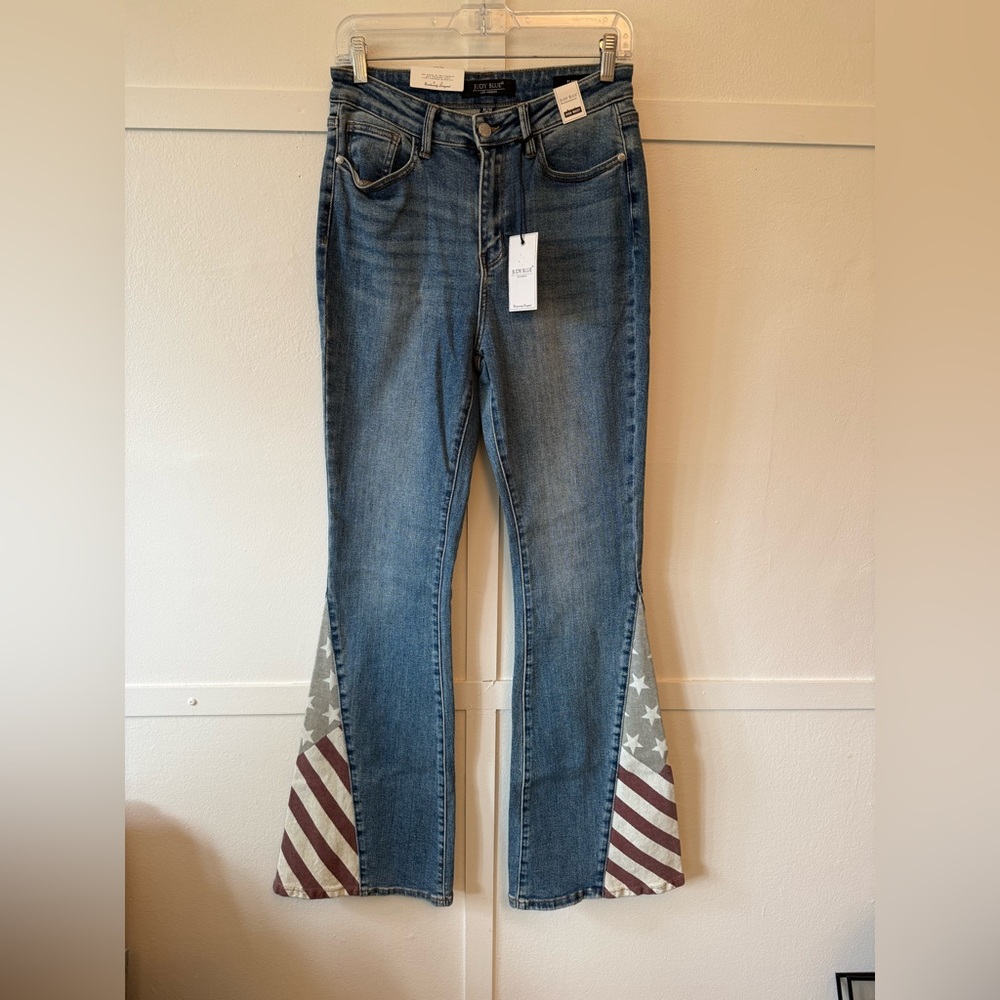 Judy Blue American Sweetheart Flag Flare Jeans
